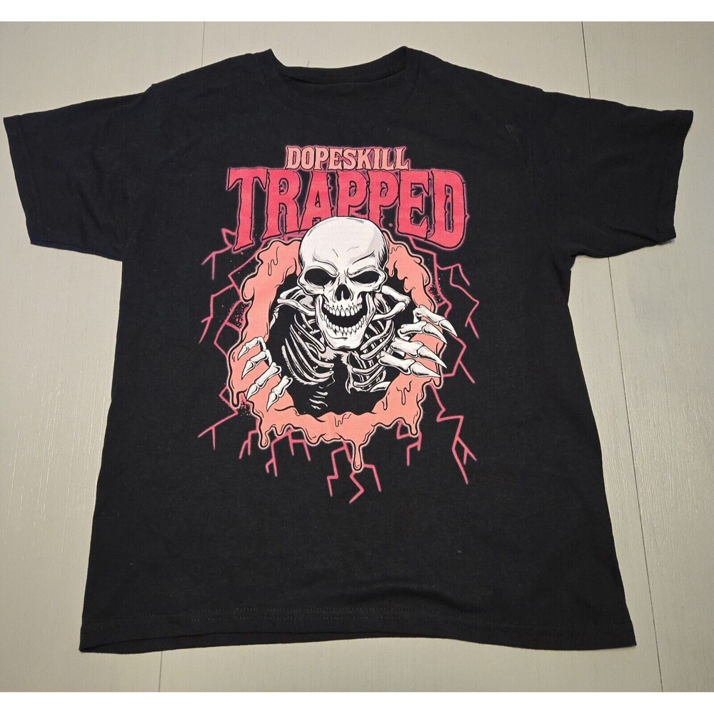 AJ 3 Cardinal Red DopeSkill T-Shirt Trapped Halloween Graphic Small